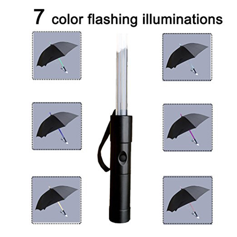 Logo promocyjne w Chinach, zmieniający kolor, prosty parasol LED ze światłem LED