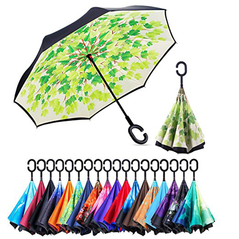Spersonalizowane prezenty pozycja otwarta instrukcja Wiatroodporny parasol odwrócony odwrócony deszcz kwiatów