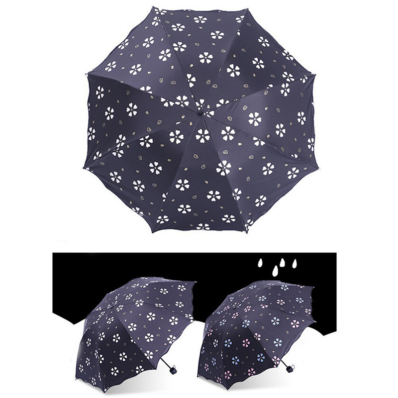 2019 Prezent na fantazyjny prezent Zwilżający deszcz magiczny druk zmieniający kolor parasol 3-krotnie