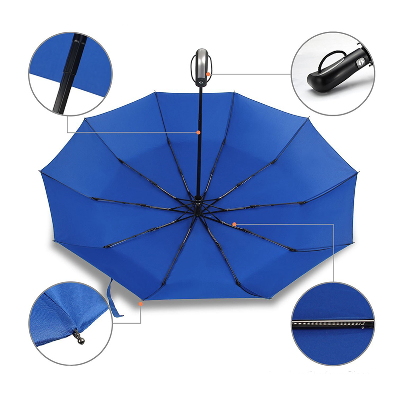10 żeber 3-krotnie automatyczny parasol przeciwdeszczowy z automatycznym otwieraniem i zamykaniem