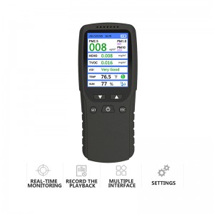 Dienmern nowy Hot PM2.5 Detektor Tester jakości powietrza Monitor Miernik Akumulator DM-106A Czarny decetor powietrza