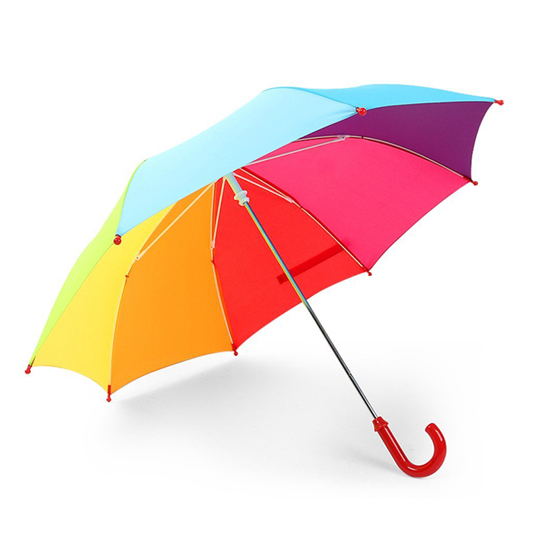 dziecięcy parasol prosty automatyczna funkcja tęczy tkanina kolorowa