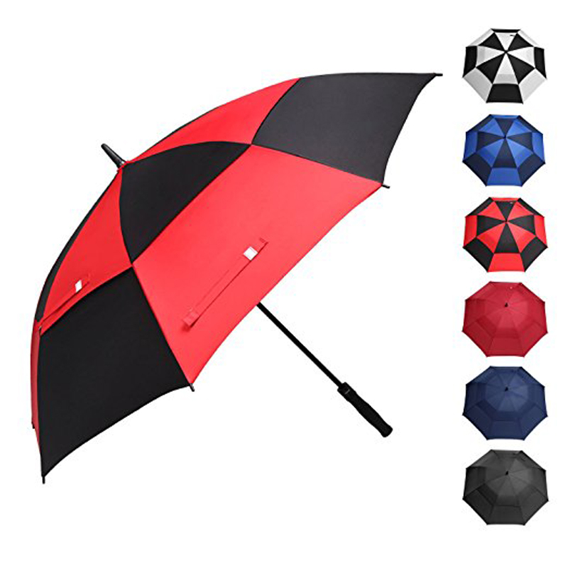 Dwuwarstwowy wiatroszczelny parasol golfowy Uchwyt EVA z przyciskiem automatycznego otwierania