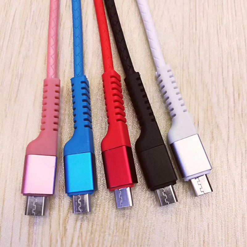Szybkie ładowanie Okrągły kabel TPE USB do micro USB, typu C, błyskawiczne ładowanie i synchronizacja iPhone'a