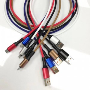Okrągły pleciony kabel micro USB do USB 2.0 do szybkiego ładowania do micro USB, typu C, błyskawiczne ładowanie i synchronizacja iPhone'a