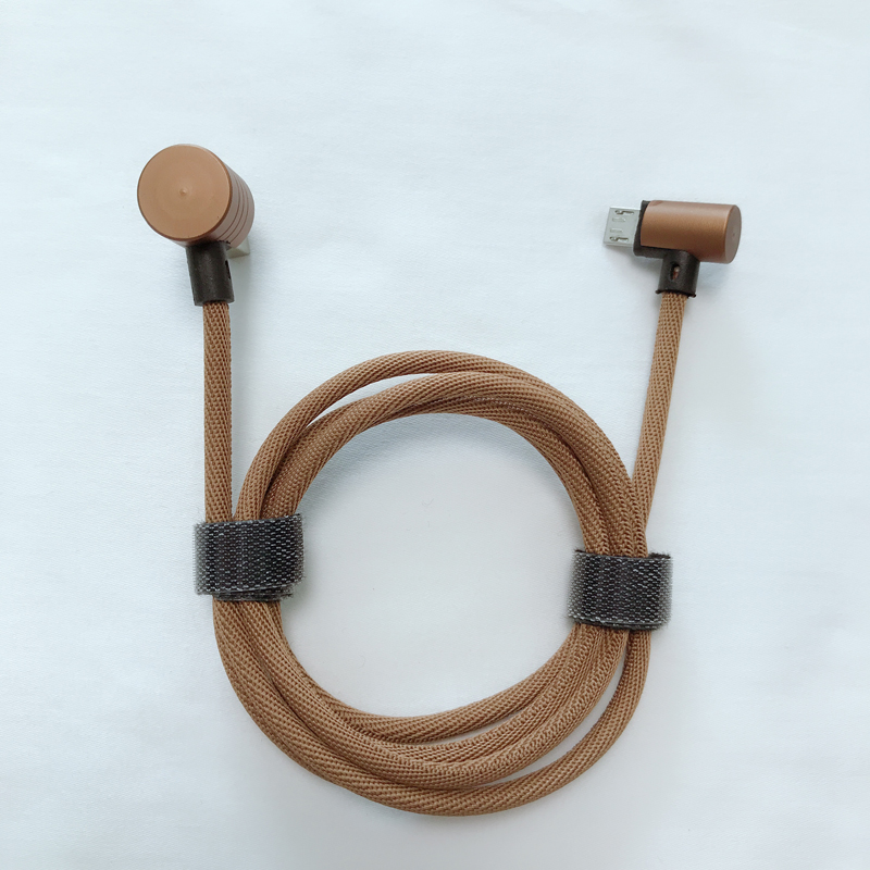 Szybkie ładowanie Podwójny kąt prosty Okrągły pleciony kabel danych Micro na USB 2.0