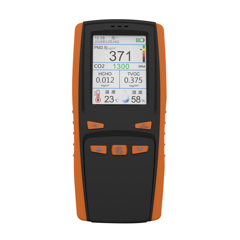 Przenośny cyfrowy monitor jakości powietrza Laser CO2 PM2.5 Detektor Domowe biuro Analizator gazu samochodowego HCHO AQI Jakość powietrza LCD Tester Mete