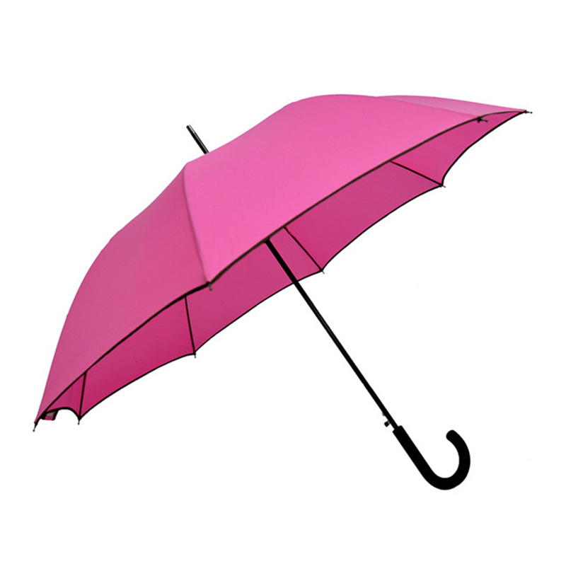 Chiński dostawca tkanina pongee metalowa rama auto otwarty różowy prosty parasol