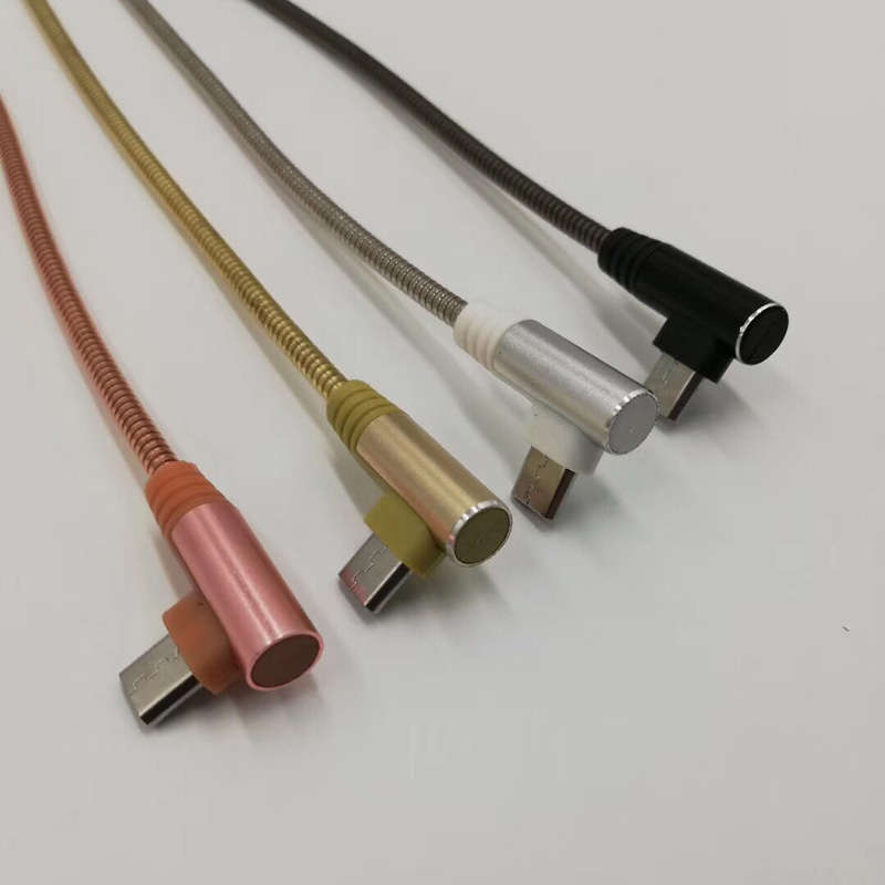 Kabel USB 2.0 z metalową rurką Ładowanie Okrągła aluminiowa obudowa Kabel USB do micro USB, typu C, ładowanie i synchronizacja błyskawicy iPhone'a