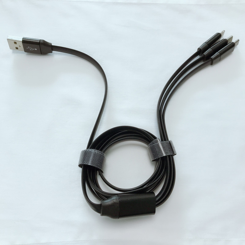 Kabel TPE 3 w 1 Ładowanie Płaska aluminiowa obudowa Kabel USB 2.0 Micro-Lightning Type C micro USB