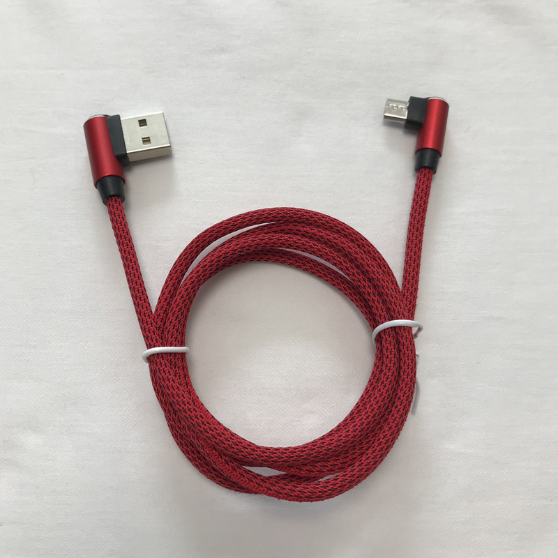 Pleciony kabel do transmisji danych Szybkie ładowanie Okrągła aluminiowa obudowa Kabel USB do micro USB, typu C, błyskawiczne ładowanie i synchronizacja iPhone'a