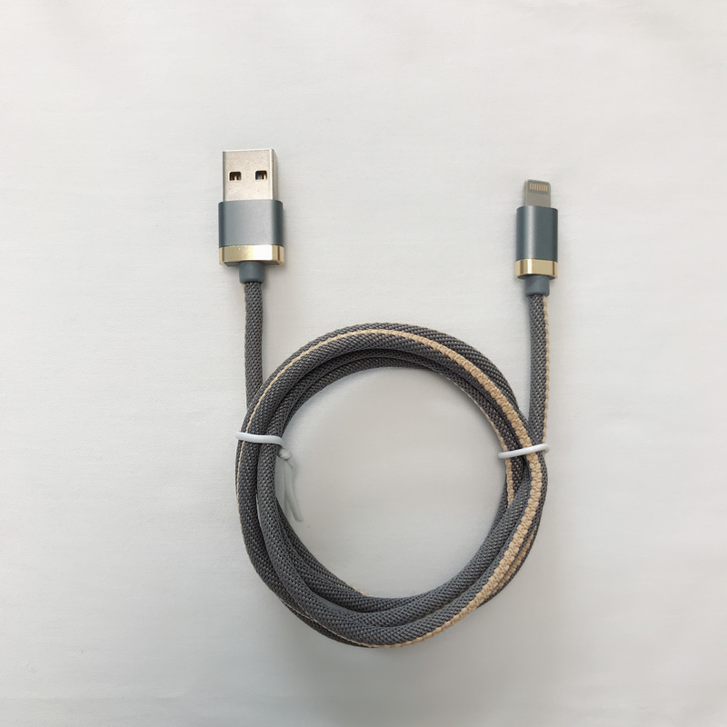 Okrągła aluminiowa obudowa z szybkim ładowaniem w oplocie 3.0A Kabel USB do transmisji danych do micro USB, typu C, błyskawiczne ładowanie i synchronizacja iPhone'a