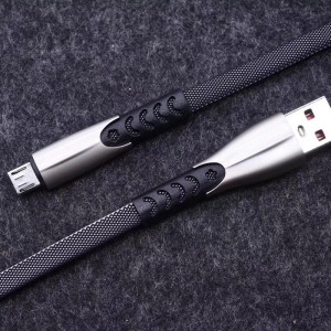 3.8A Pleciona szybka ładowarka Płaska obudowa ze stopu cynku Nieplącząca się Kabel do zginania Flex USB do micro USB, typu C, błyskawica do ładowania i synchronizacji