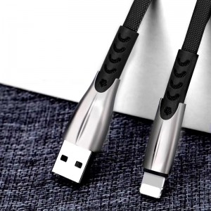 3.8A Pleciona szybka ładowarka Płaska obudowa ze stopu cynku Nieplącząca się Kabel do zginania Flex USB do micro USB, typu C, błyskawica do ładowania i synchronizacji