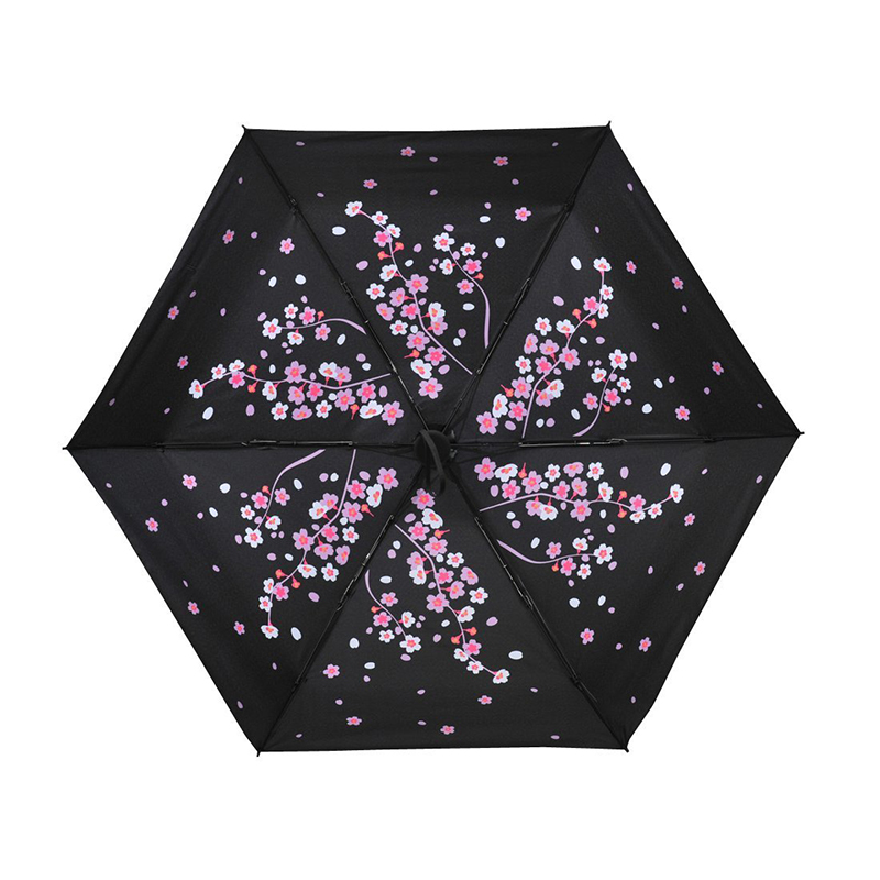 Popularny 5-krotnie składany parasol przeciwsłoneczny z nadrukiem kwiatowym