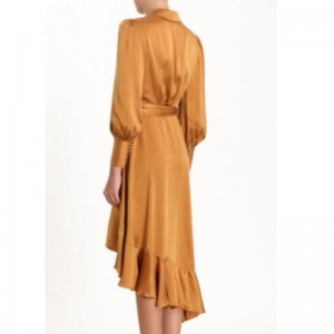 2022 New Arrival Nieregularne Długie Kobiety Wrap Moda Sukienka
