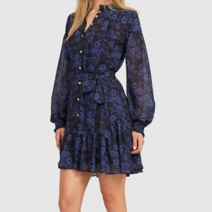 Nowa mini sukienka z długim rękawem dla kobiet