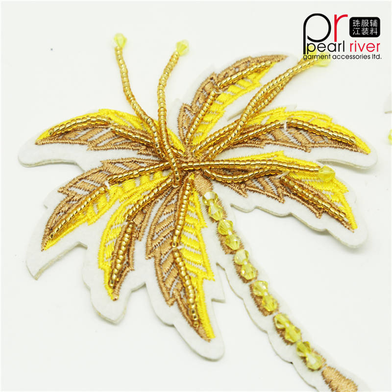 Coconut Palm Żółty Rhinestone Patch Nowa moda do dekoracji Dostosowana