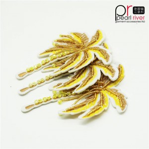 Coconut Palm Żółty Rhinestone Patch Nowa moda do dekoracji Dostosowana