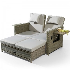 Składane ogrodowe rozkładane plastikowe rattanowe leżaki