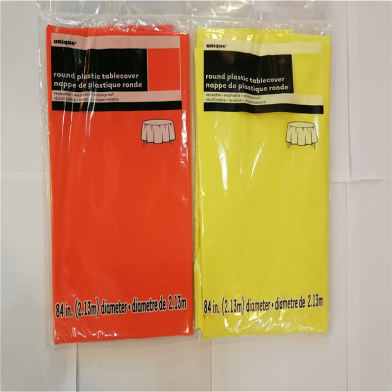 54x108 PVC Jednorazowy obrus imprezowy Jednokolorowy kwadratowy i okrągły kształt Dekoracja stołu Pokrowiec na stół