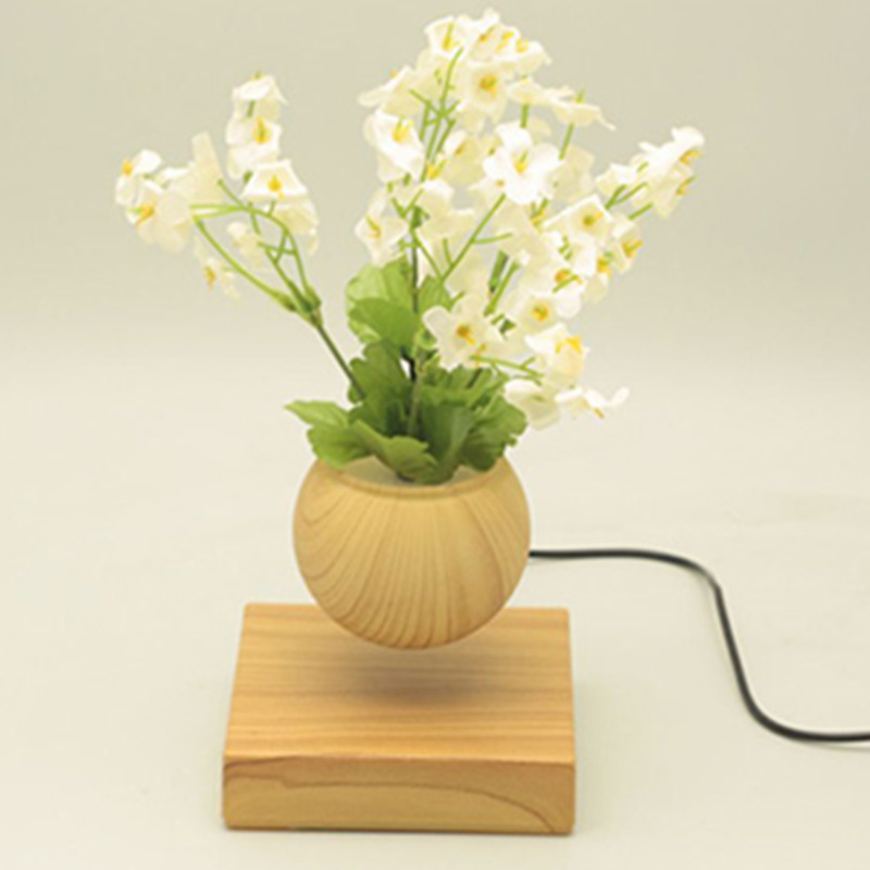 kwadratowa drewniana podstawa magnetyczna lewitująca pływające powietrzne donice bonsai PA-0707