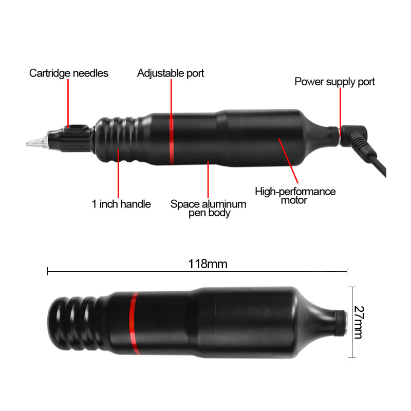 Makijaż Maszynka do tatuażu Długopis Makijaż permanentny Wargi Brwi Eyeliner Microblading Silna moc do zasilania za pomocą igieł do tatuażu