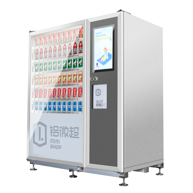 SWIFT Nowy model Aluminiowy sklep spożywczy Automatyczna kombinacja zimnych napojów Reklama Samoobsługowy automat z ekranem LCD