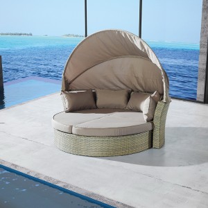 Okrągła składana leżanka plażowa na zewnątrz