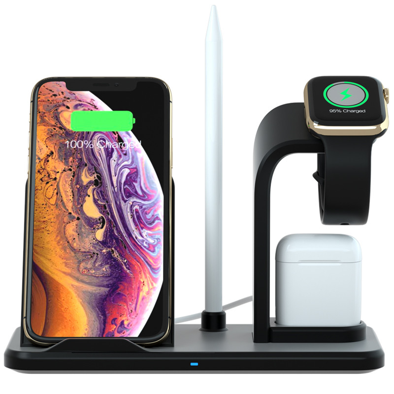 KPS-9303HC Niestandardowa szybka bezprzewodowa ładowarka do telefonu Qi 3w1 o mocy 10W do zegarków i airpodów