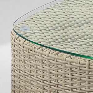 Mały 2-osobowy narożny zestaw mebli ogrodowych z rattanu