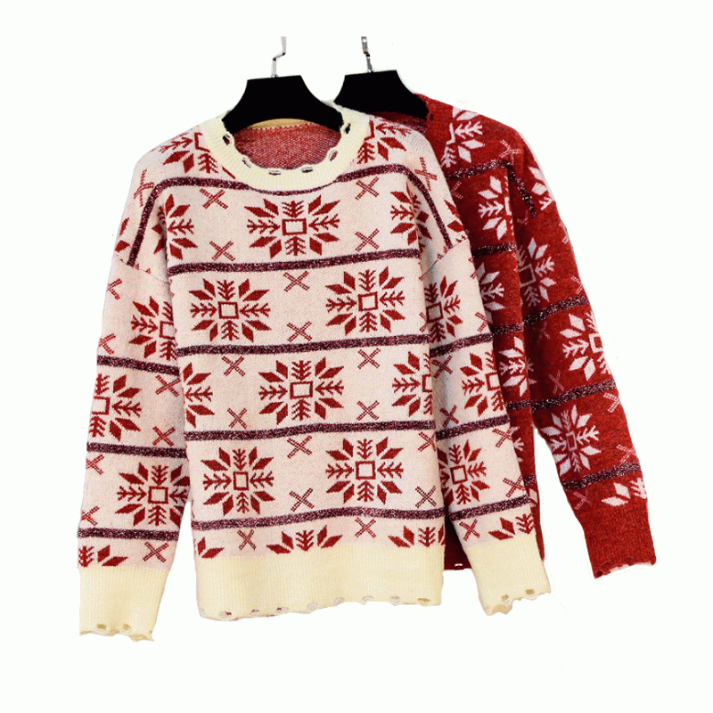 New Arrival New Loose Leaf Jacquard Tops Swetry z dzianiny damskie