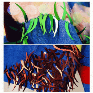 Sweter damski wykonany na zamówienie z ręcznie robionymi cekinami