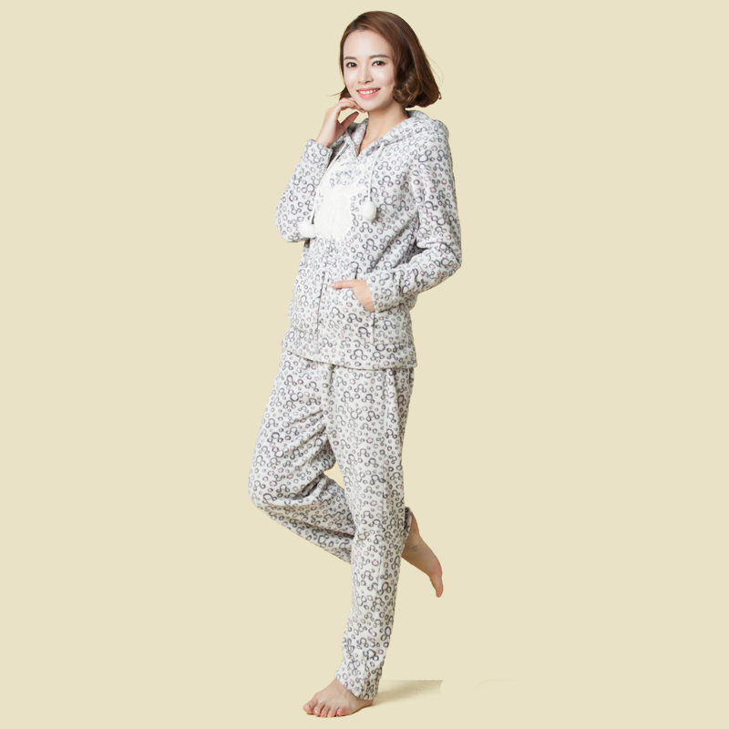 Damski komplet piżamy z nadrukiem Coral Fleece