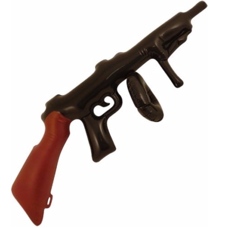 Akcesoria imprezowe Hurtowa dmuchana dmuchawa Tommy Gun 80cm Świetna zabawa na imprezę lub akcesoria do fantazyjnych strojów