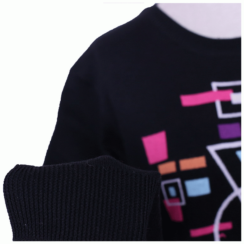 Wielobarwny geometryczny żakardowy damski fantazyjny sweter 2018