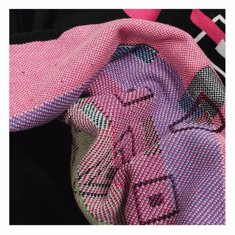 Wielobarwny geometryczny żakardowy damski fantazyjny sweter 2018