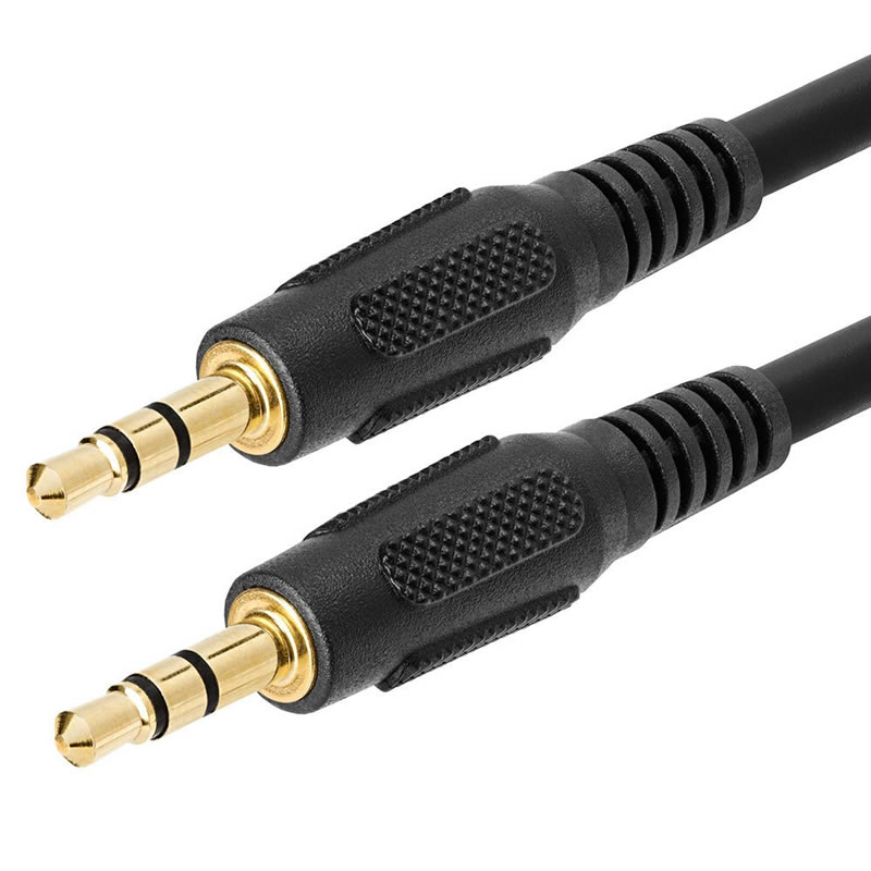 Kabel audio stereo AUX 3,5 mm męski na męski Pomocniczy przewód słuchawek MP3 PC - Pozłacane 6 stóp