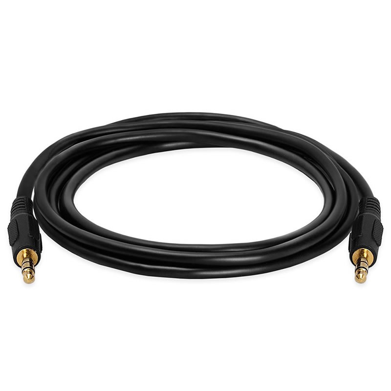 Kabel audio stereo AUX 3,5 mm męski na męski Pomocniczy przewód słuchawek MP3 PC - Pozłacane 6 stóp