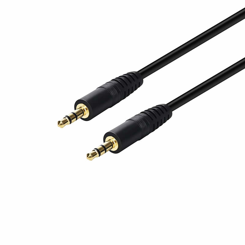 Kabel audio stereo AUX 3,5 mm męski na męski Pomocniczy przewód słuchawek MP3 PC - Pozłacane 6 stóp