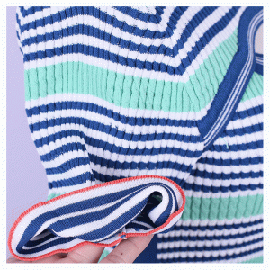 Letni bodycon golfowy otwór w środku, damskie cienkie swetry w paski