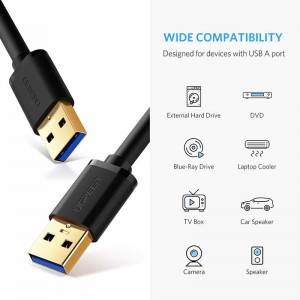 Kabel USB 3.0 A do A Kabel typu męskiego na męski do przesyłania danych w obudowach dysków twardych