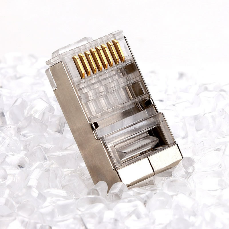 Złącze RJ45 CAT5E CAT6 Złącze zaciskane Ethernet STP 8P8C Modułowe wtyczki z główką kryształową