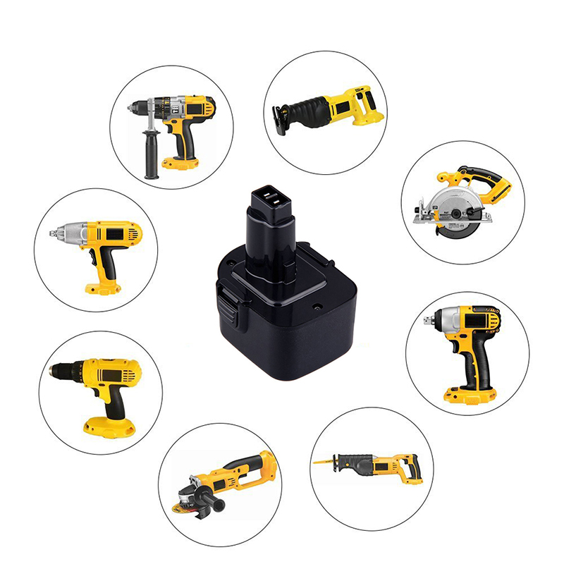 Wymienne akumulatory Ni-Cd 2000mAh 12V do akumulatorowych wiertarek Dewalt DE9075, DE9501, DW9071