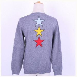 Sweter z dzianiny żakardowej brokatowej damskiej 2018