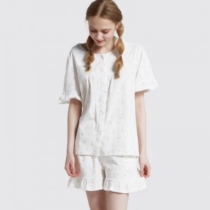 Zestaw do piżamy z dżersejem z bawełny i elastanu dla kobiet