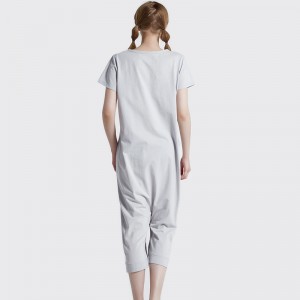 Damska koszulka z haftem typu single-jersey z bawełnianego elastanu