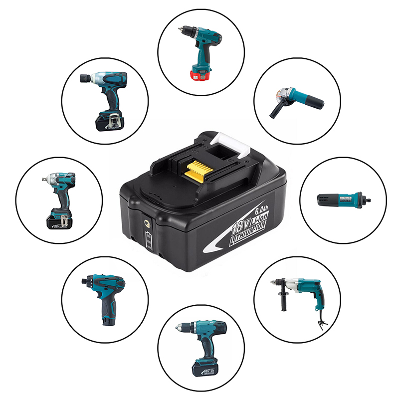 Zapasowe akumulatory litowo-jonowe 18 V 6000 mAh do wiertarek Makita BL1845, BL1850, 194205-3