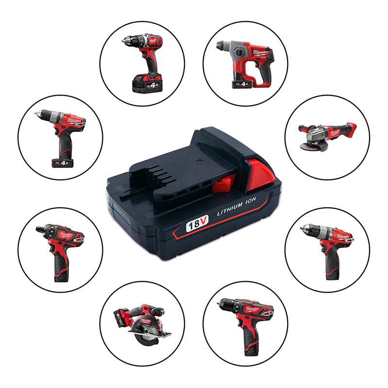 Akumulatory litowo-jonowe 18 V 2000 mAh do elektronarzędzi do Milwaukee 48-11-1840 M18