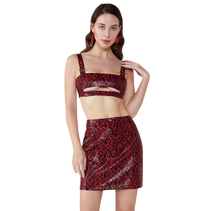 Leopard Printed Halter Short Sexy Bandage Women Odzież Dwuczęściowy zestaw